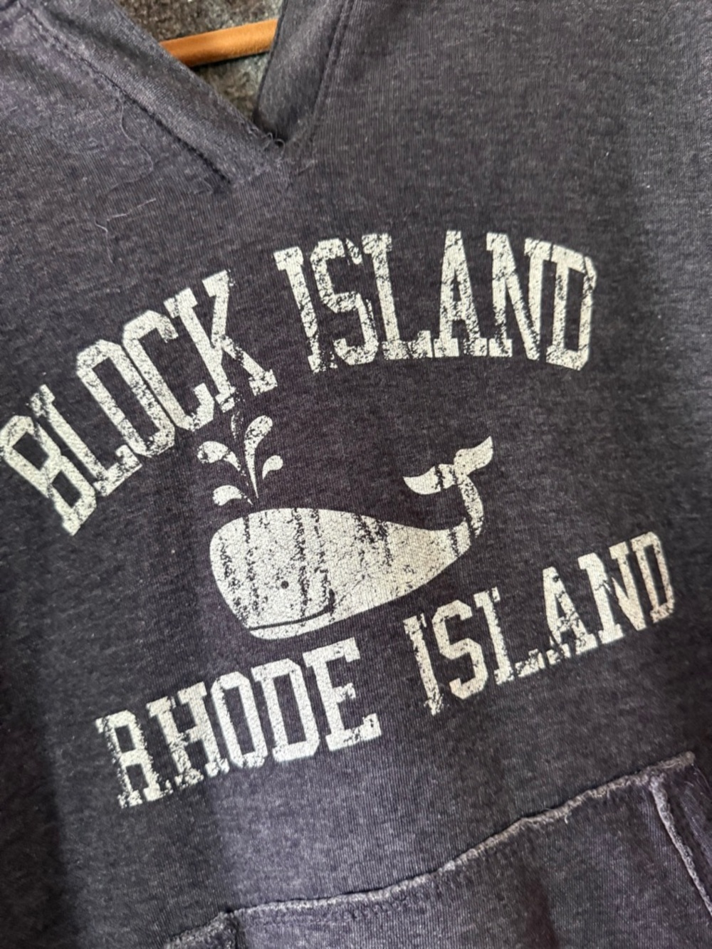 Block Island Whale Pullover Hoodie for Kids - Dark Blue